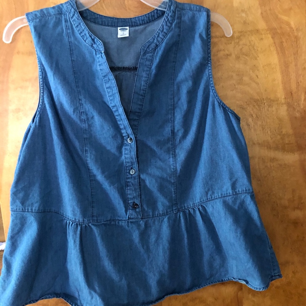 Chambray peplum top
